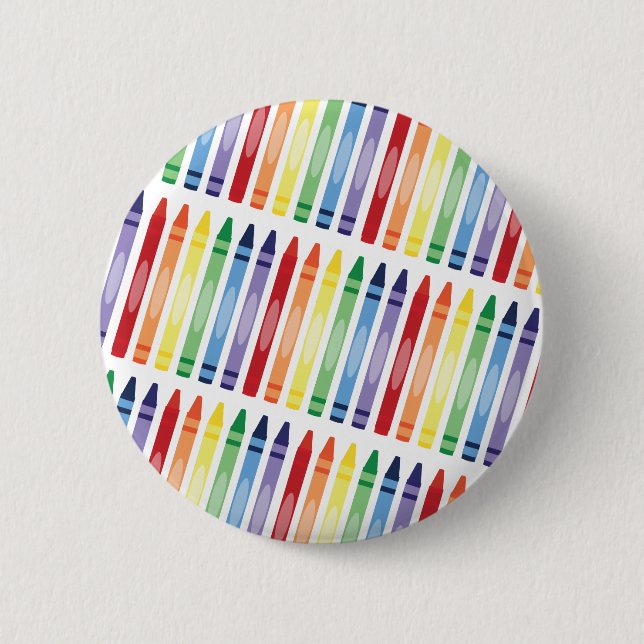 Colourful Rainbow Crayons Pattern 6 Cm Round Badge (Front)