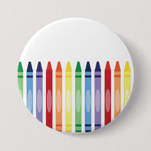 Colourful Rainbow Crayons Pattern 7.5 Cm Round Badge