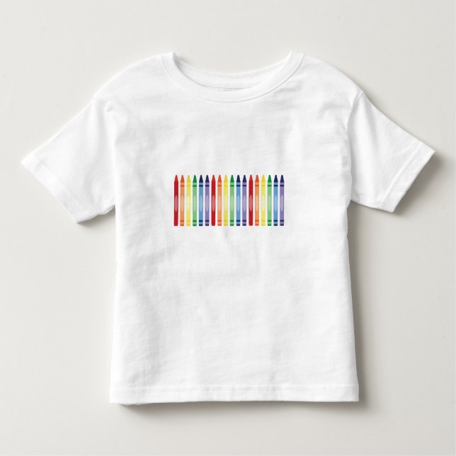 Colourful Rainbow Crayons Pattern Toddler T-Shirt (Front)