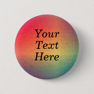 Colourful Rainbow Custom Text 6 Cm Round Badge