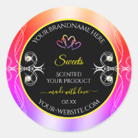 Colourful Rainbow Decor Jewels Black Product Label