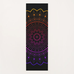 Colourful Rainbow Dot Mandala Sacred Geometry Yoga Mat