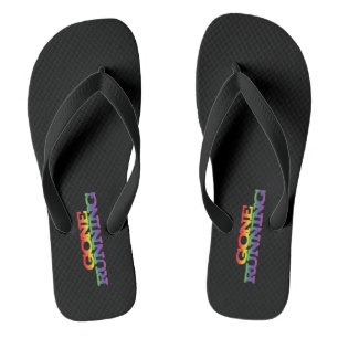 Colourful Rainbow Effect Gone Running Text  Jandals