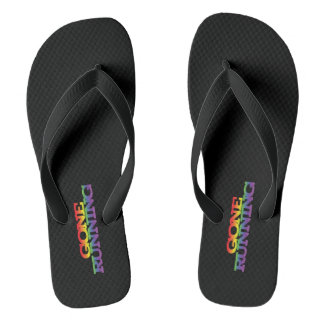 Colourful Rainbow Effect Gone Running Text  Jandals