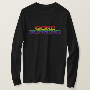 Colourful Rainbow Effect Gone Running Text  T-Shirt