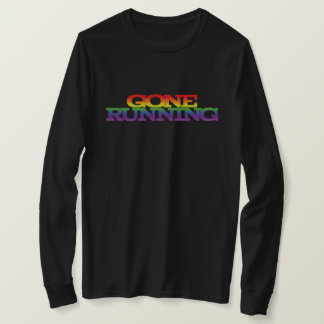 Colourful Rainbow Effect Gone Running Text  T-Shirt