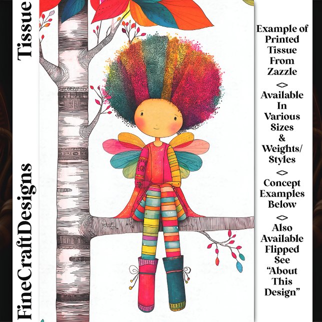 Colourful Rainbow Fairy, Afro Hair DG9RF Decoupage Tissue Paper (Creator Uploaded)