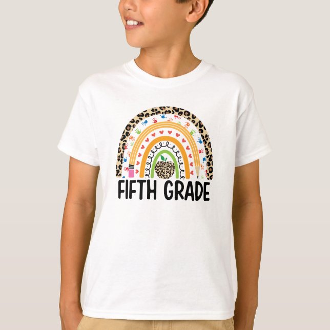 Colourful Rainbow Fifth Grade T-Shirt (Front)