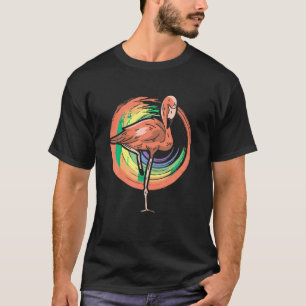 Colourful Rainbow Flamingo LGBTQ Lesbian Gay Ally  T-Shirt
