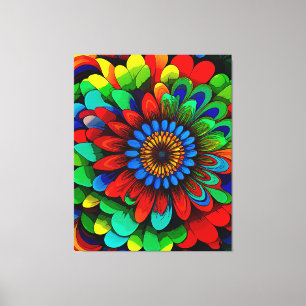 Colourful Rainbow Flower 104 Canvas Print