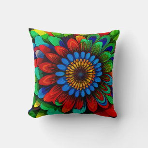 Colourful Rainbow Flower 104 Cushion