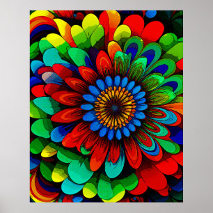 Colourful Rainbow Flower 104 Poster