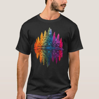 Colourful Rainbow Forest Trees Reflection Wildlife T-Shirt