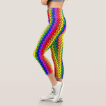 Colourful Rainbow Fun Chevron Striped Capri Leggings<br><div class="desc">This design may be personalised by choosing the customise option to add text or make other changes. If this product has the option to transfer the design to another item, please make sure to adjust the design to fit if needed. Contact me at colorflowcreations@gmail.com if you wish to have this...</div>