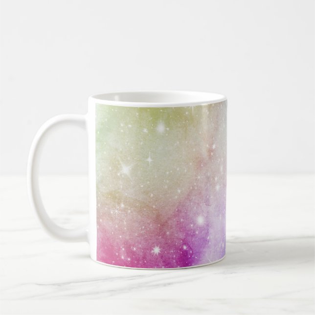 Colourful Rainbow Galaxy Pattern Coffee Mug (Left)