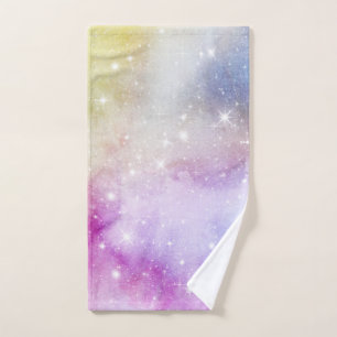 Colourful Rainbow Galaxy Pattern Hand Towel