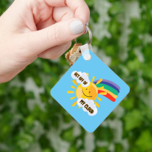 Colourful Rainbow Get Off of My Cloud Key Ring