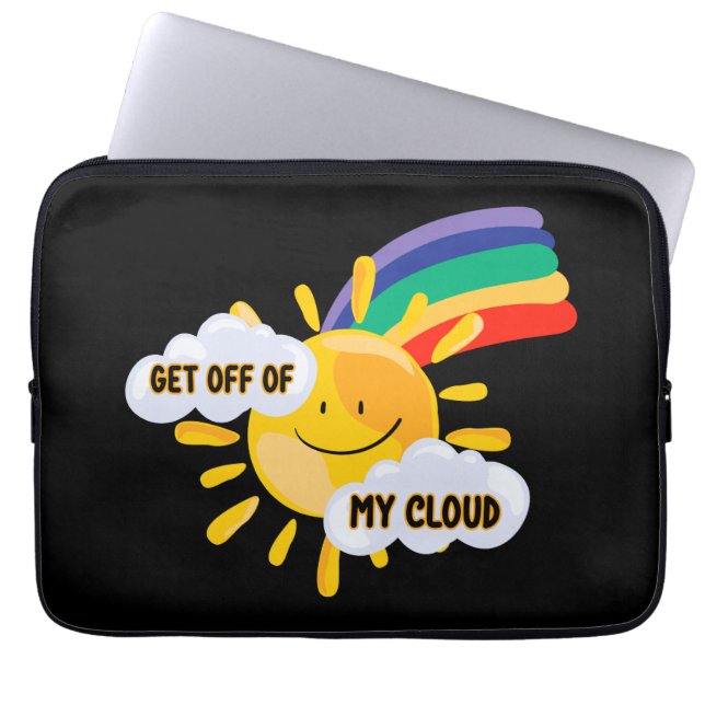Colourful Rainbow Get Off of My Cloud Laptop Sleeve (Front)