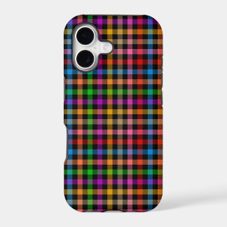 Colourful Rainbow Gingham Plaid Design - Black