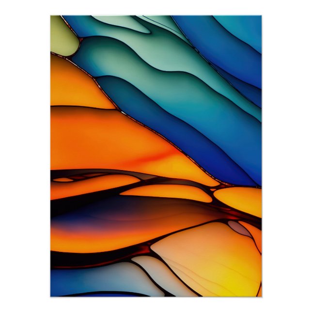 Colourful Rainbow Glass Poster (Front)