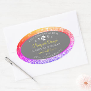 Colourful Rainbow Glitter Grey Product Labels Logo