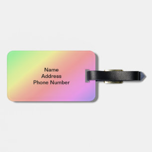 Colourful Rainbow Gradient Diagonal Blend Luggage Tag