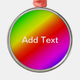 Colourful Rainbow Gradient Diagonal Blend Metal Tree Decoration