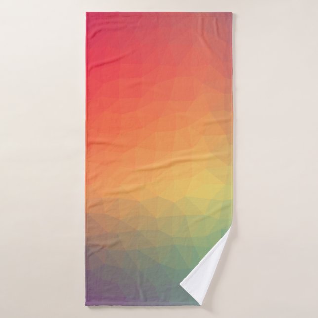 Colourful rainbow gradient geometric bath towel (Bath Towel)