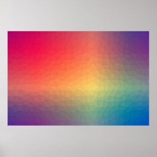 Colourful rainbow gradient geometric poster