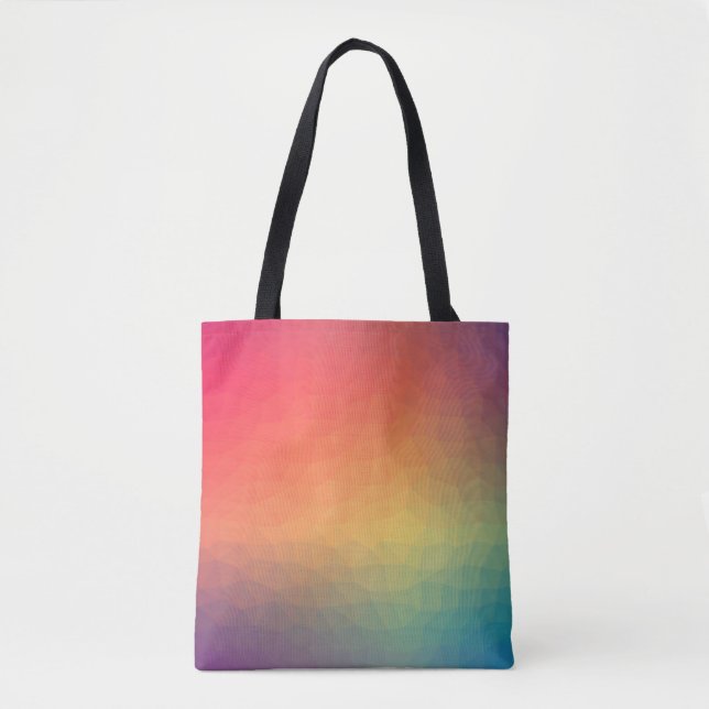 Colourful rainbow gradient geometric tote bag (Front)