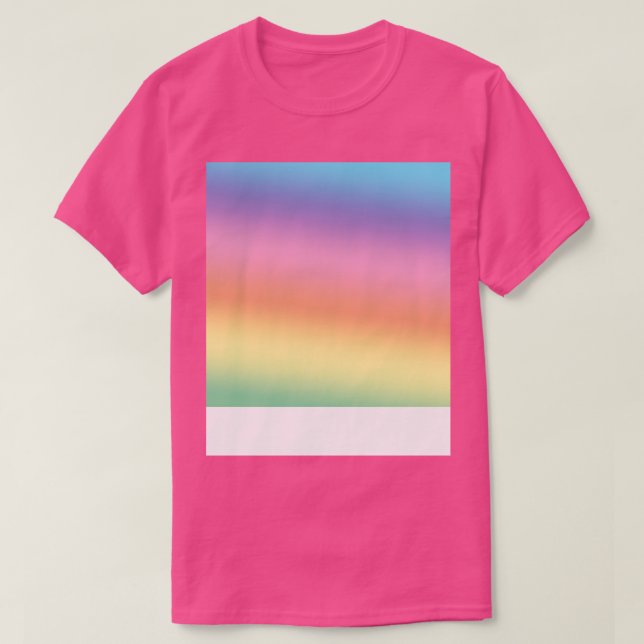 Colourful Rainbow Gradient Pattern Print T-Shirt (Design Front)
