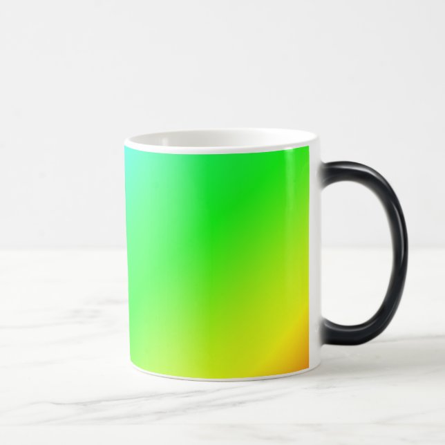 Colourful Rainbow Green Blue Purple Diagonal Blend Magic Mug (Right)