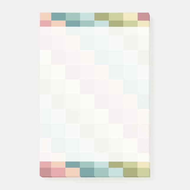 Colourful rainbow grid block pattern post-it notes (Front)
