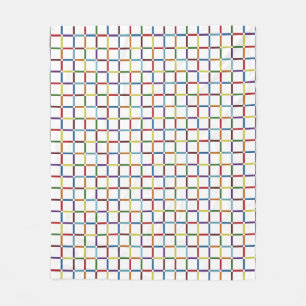 Colourful Rainbow Grid with Negative Space Fleece Blanket