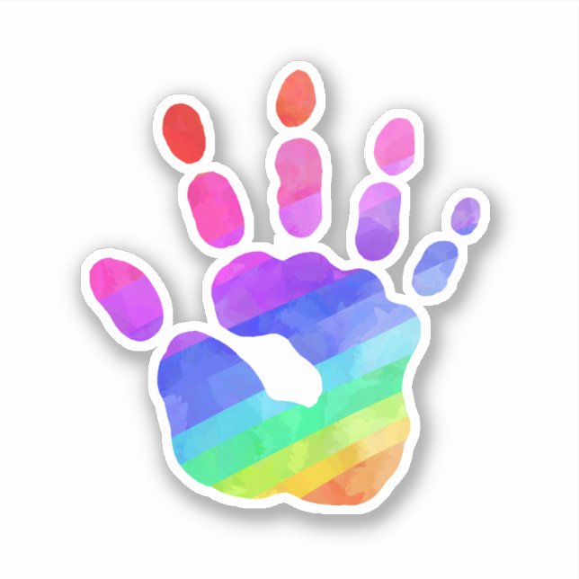 Colourful Rainbow Handprint Love Artist People (Front)