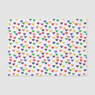 Colourful Rainbow Hearts Decorative Tissue Paper