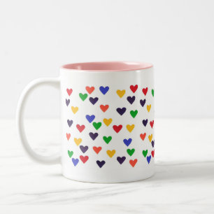 Colourful Rainbow Hearts Mug