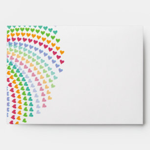 Colourful Rainbow Hearts Sprinkles Love Wedding Envelopes