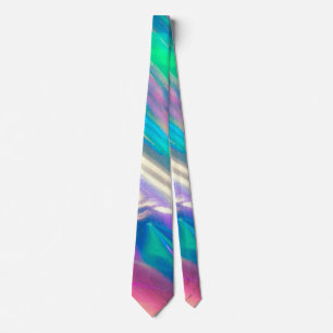 Colourful Rainbow Holographic Pattern Tie