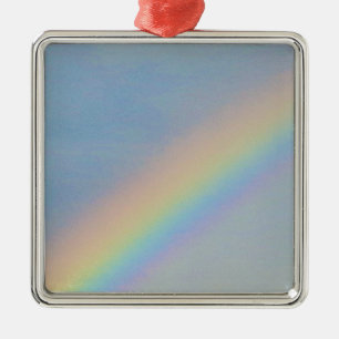 Colourful Rainbow in Blue Sky, Photo Metal Tree Decoration
