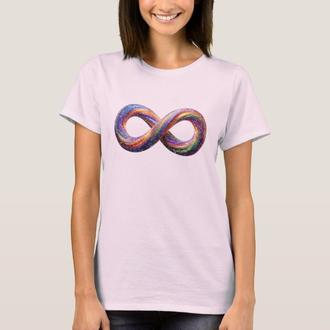 Colourful Rainbow Infinity Symbol T-Shirt (Front)