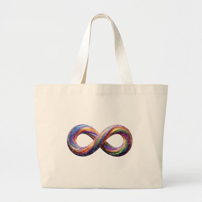Colourful Rainbow Infinity Symbol Tote Bag (Front)