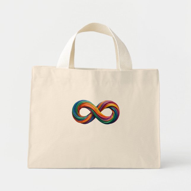 Colourful Rainbow Infinity Tote Bag (Front)