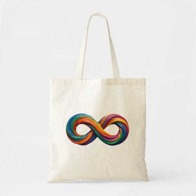 Colourful Rainbow Infinity Tote Bag (Front)