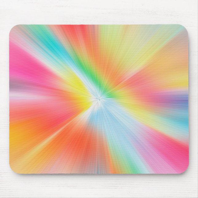 Colourful Rainbow Inspired Tiedye Themed Design Mouse Pad (Front)
