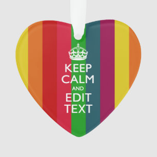 Colourful Rainbow Keep Calm And Your Text Ornament