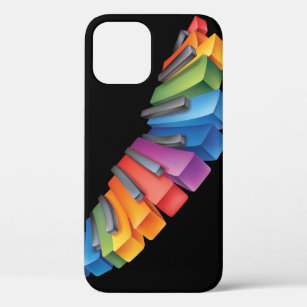 Colourful Rainbow Keyboard Musician iPhone 12 Pro Case