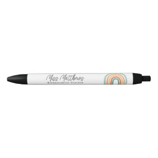 Colourful Rainbow Kindergarten Teacher School Black Ink Pen