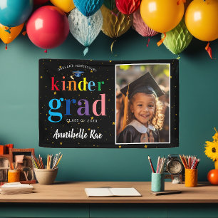 Colourful Rainbow Letters Kinder Graduate Photo Banner