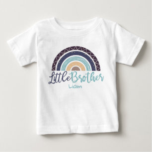 Colourful rainbow little brother customisable name baby T-Shirt